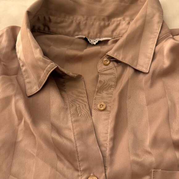 Lounge Striped Satin Pajama Set in "Mink" - Picture 11 of 13